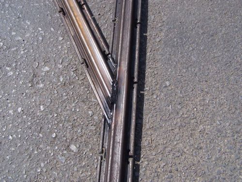 Welded V-Style Crossarm, Side Weld Close-Up