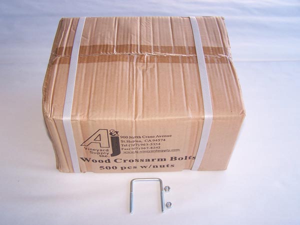  U-Bolt for Wood Grapestakes With Nuts, 500 Per Box