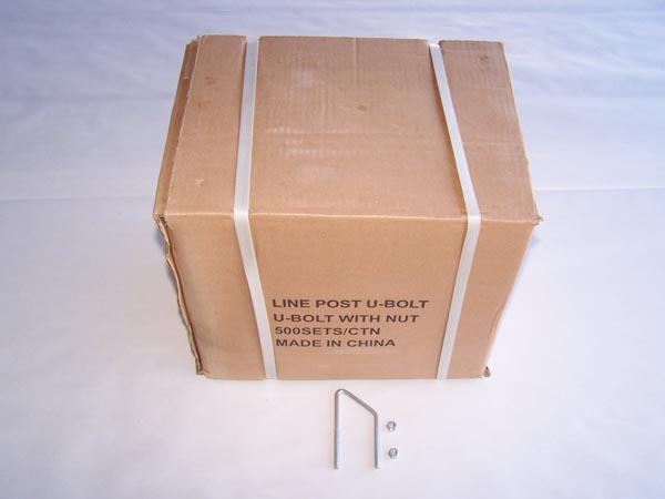  U-Bolt for Line Post Side Attachment of Crossarm, With Nuts, 500 Per Box