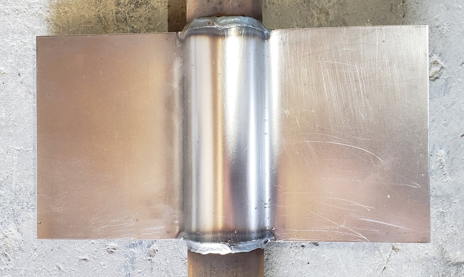 Pipe Spade, Welded On Pipe End Post, Top View